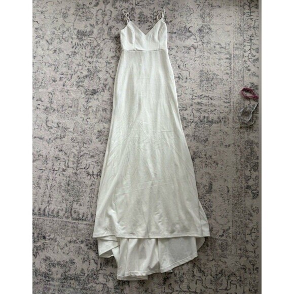 Lulus Feeling of Forever White Sleeveless Mermaid Maxi Wedding Dress NWT Medium - Picture 2 of 8